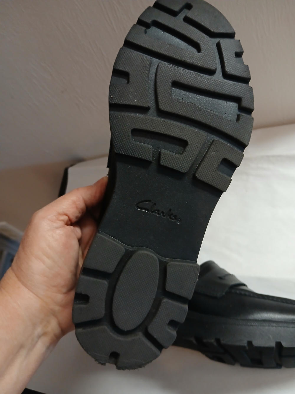 Clark's Woman's Black Leather Penny Loafers - Picture 6 of 7